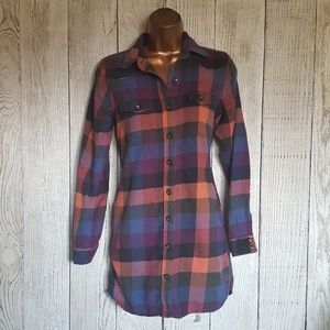 BDG Urban Outfitters Plaid Flannel Shirt Dress XS